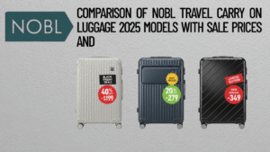 Nobl Travel Carry On Luggage product display on verified Nobl Travel Store website